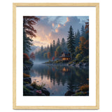 Serene Lakeside Retreat in Autumn Forest thumbnail