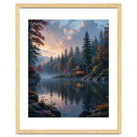 Serene Lakeside Retreat in Autumn Forest