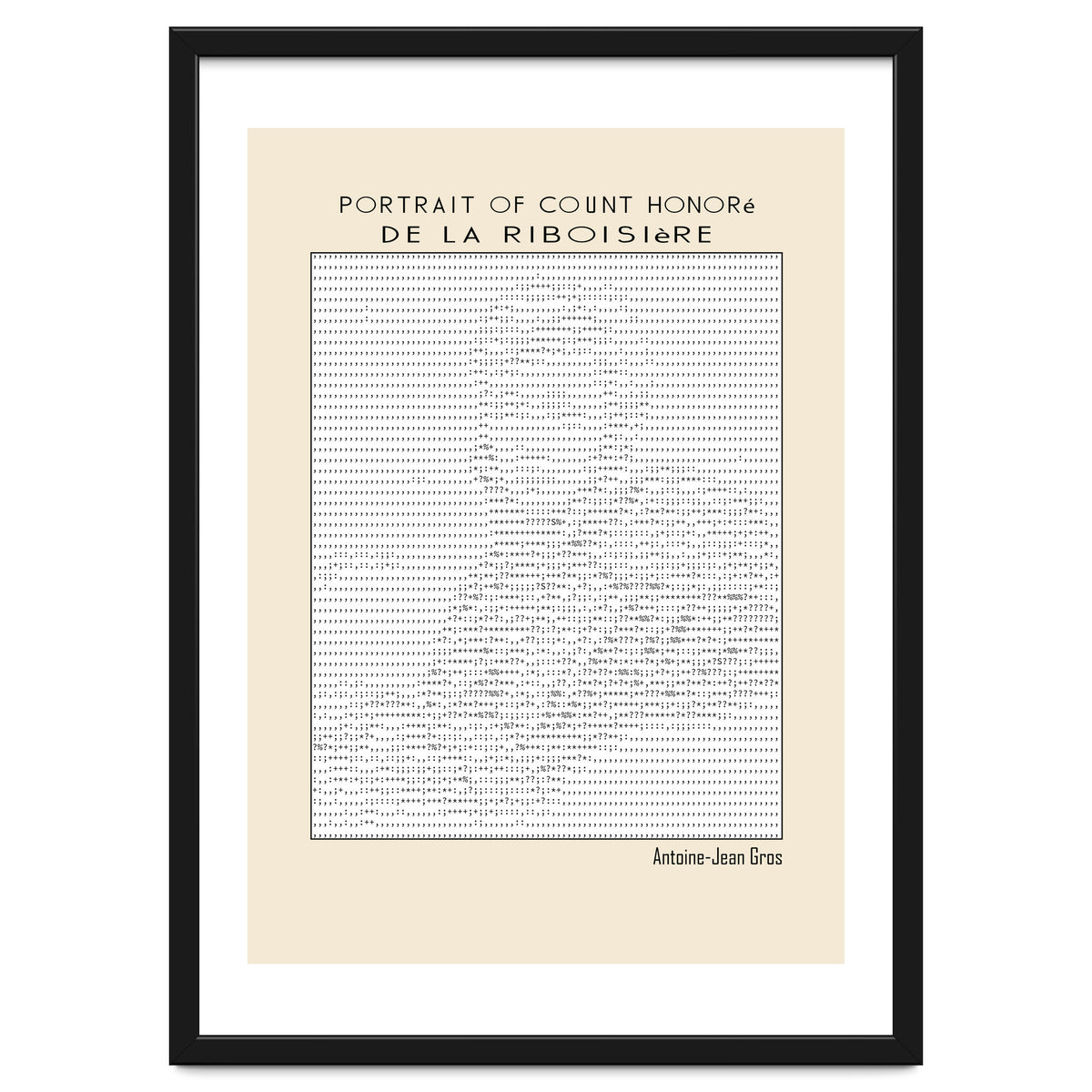 Portrait of Count Honoré de La Riboisière – Antoine-Jean Gros (ascii art)