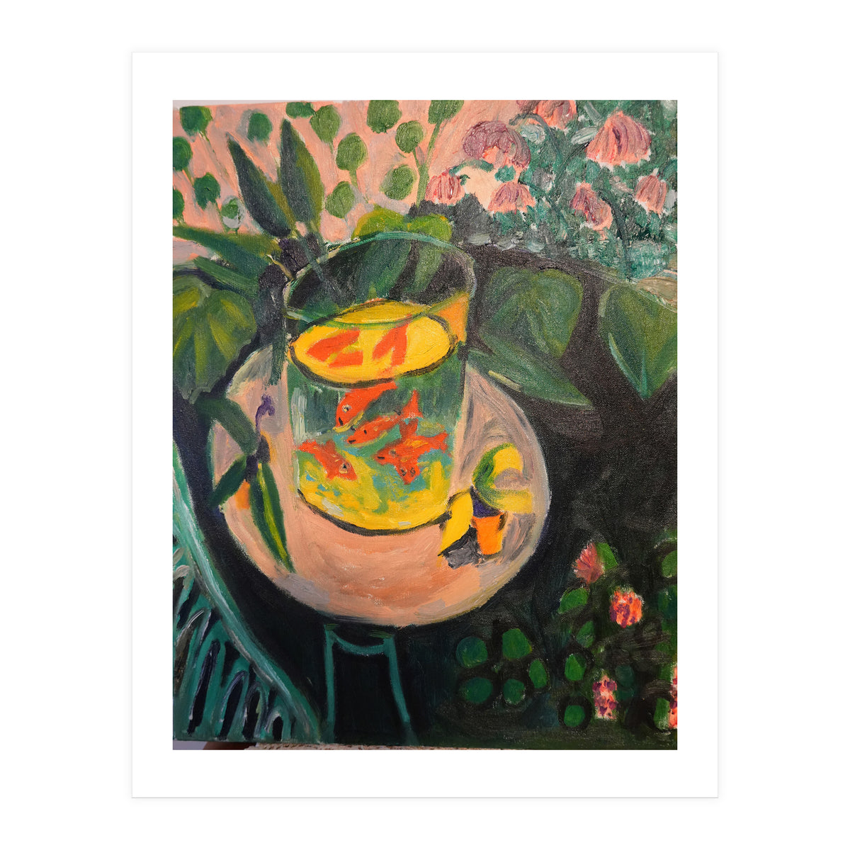 Still Life Fishes Oil Painting (Print Only)