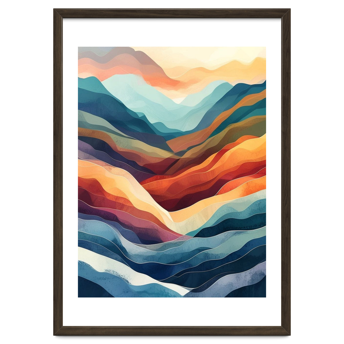 Abstract Ethereal Mountain Landscape