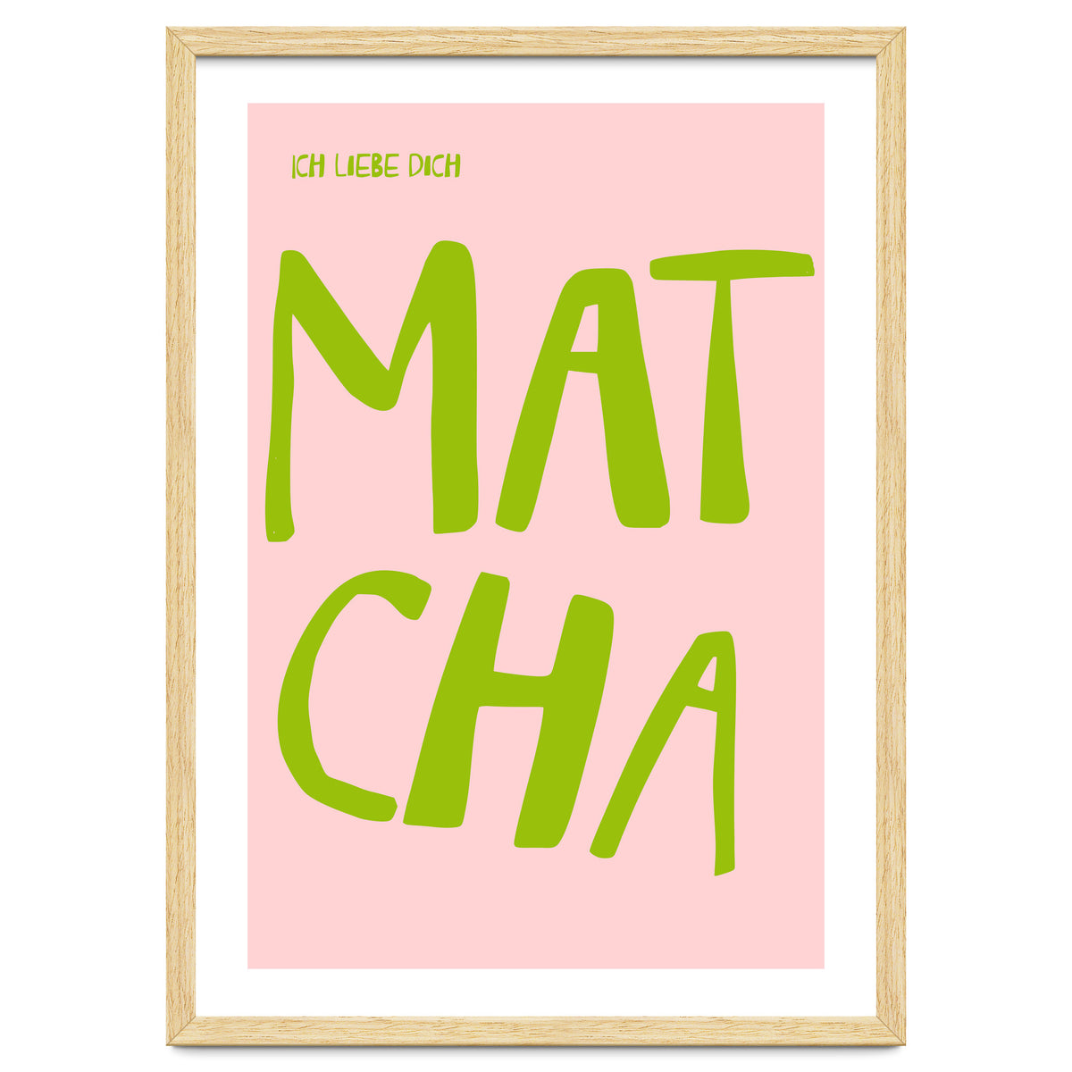 Matcha Typography Kitchen Print, Green Tea Quote Poster for Cozy Cafe Decor