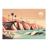 Vintage California, Coastline Poster (Print Only) thumbnail