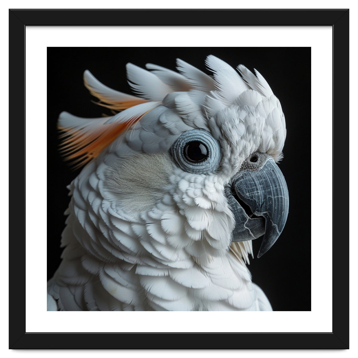 White Cockatoo Parrot With Orange Crest