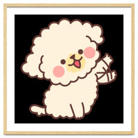 Cute Dog Happily Waving His Paw