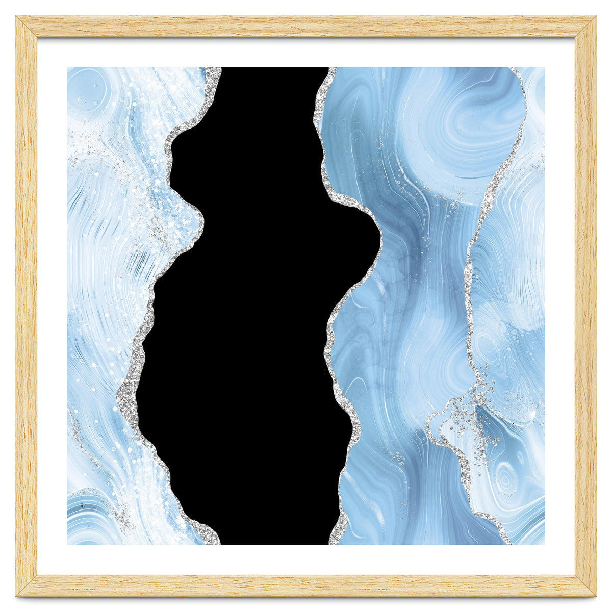 Blue & Silver Agate Glitter Texture 02