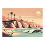 Vintage California, Coastline Poster (Print Only) thumbnail