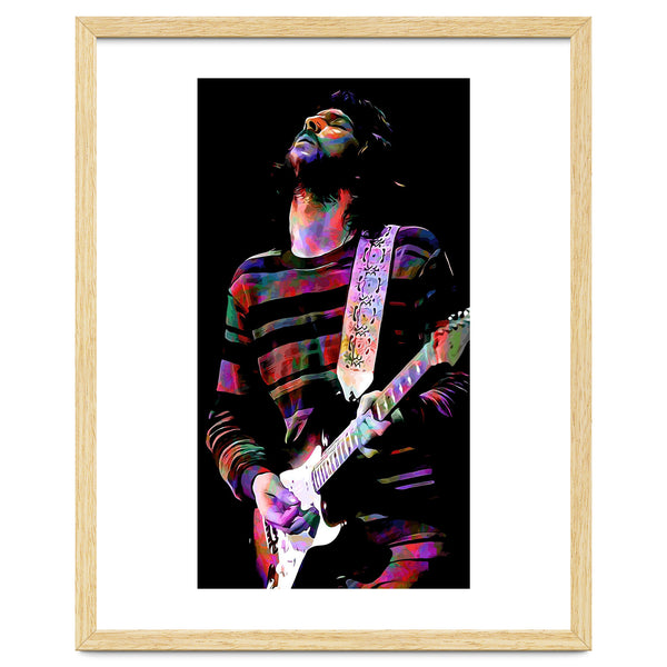 Eric Clapton American Rock and Blues Guitarist in Colorful