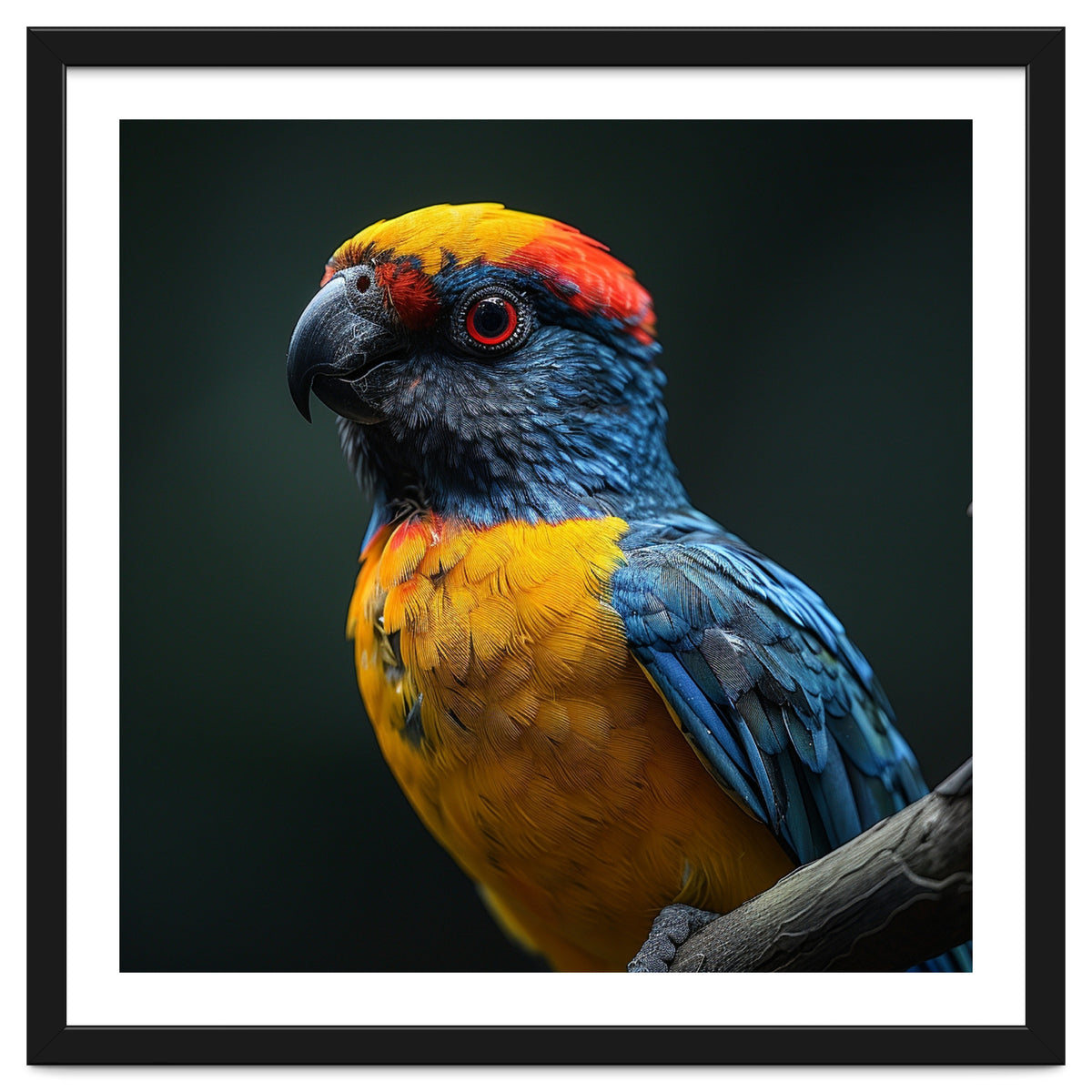 Close Up Colorful Parrot Perched On A Branch