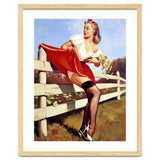 Pinup Girl Stacked On The Farm Fance thumbnail