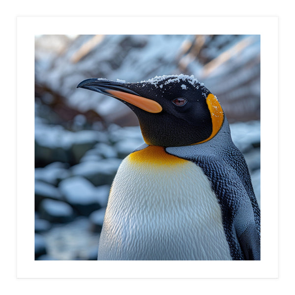 King Penguin In The Snow With Frosty Head (Print Only)