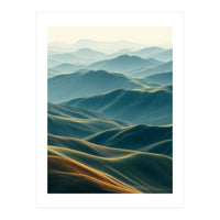 Minimalist Misty Mountain Landscape Wall Art (Print Only)