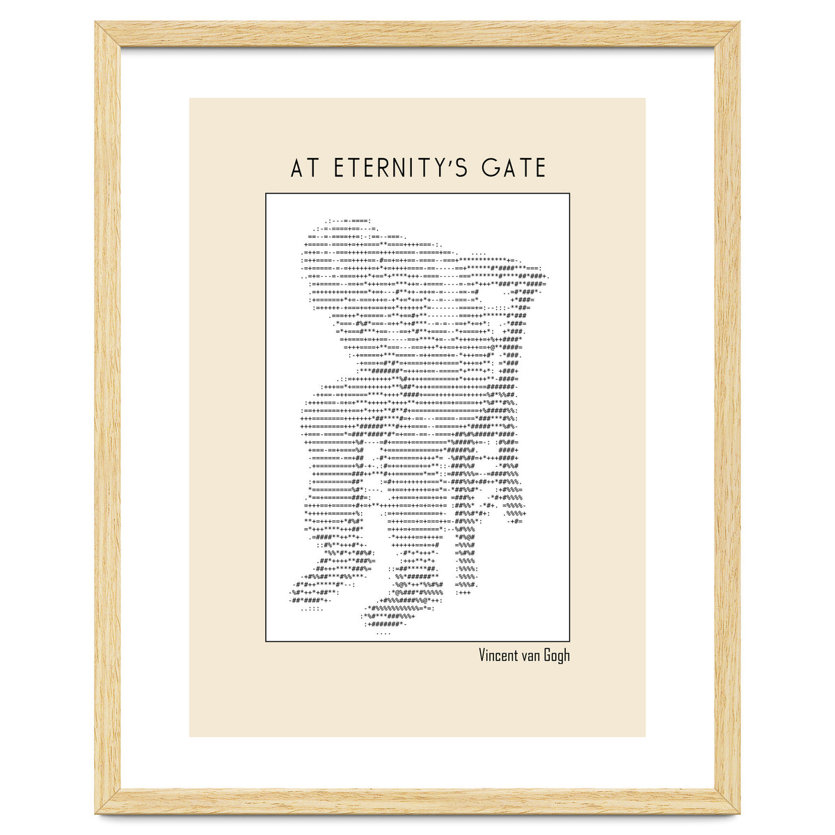At Eternity’s Gate Vincent Van Gogh – Ascii Art