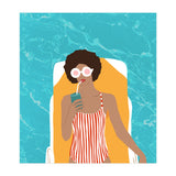 Chilling In The Moment, Eclectic Bohemian Black Woman Of Color, Swimming Pool Afro Fashion Vacation Enjoy Summer (Print Only) thumbnail