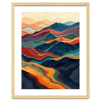 Abstract Mountain Landscape Art with Fluid Textures