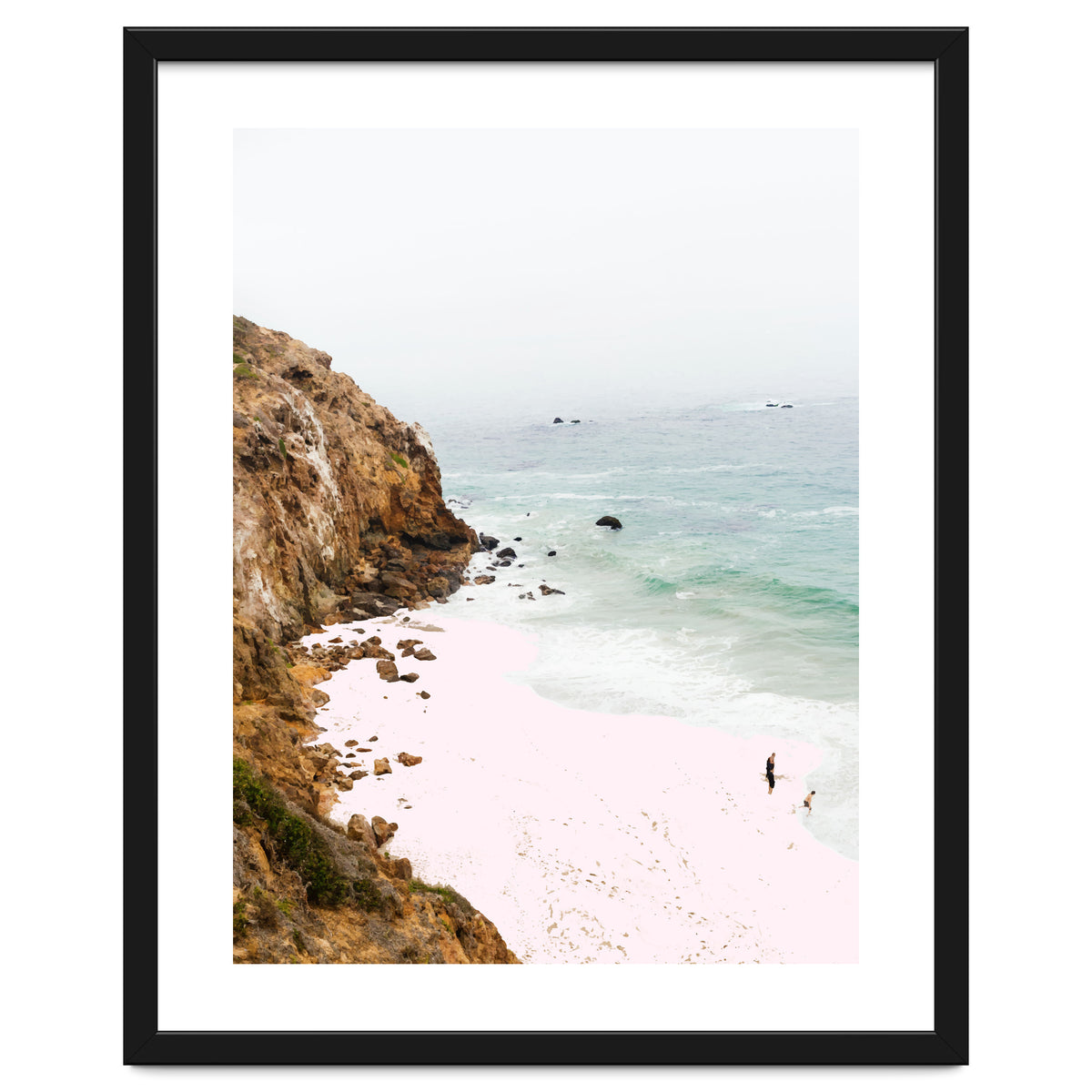 Pink Trails, Beach Tropical Travel Ocean Pastel Digital Art, Photography Sea Scenic Nature Landscape