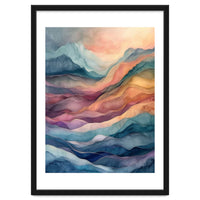 Abstract Fluid Mountain Landscape Art