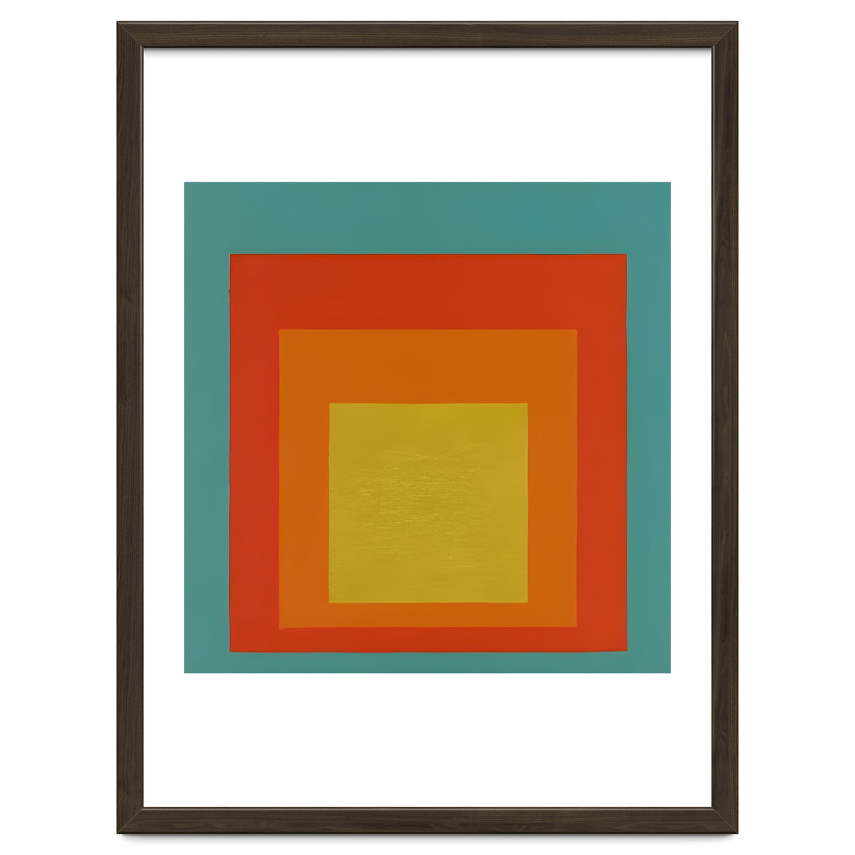 JOSEF ALBERS - HOMAGE TO THE SQUARE GREEN RED YELLOW ORANGE