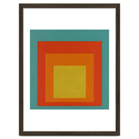 JOSEF ALBERS - HOMAGE TO THE SQUARE GREEN RED YELLOW ORANGE