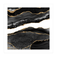 Black & Gold Agate Texture 08  (Print Only)