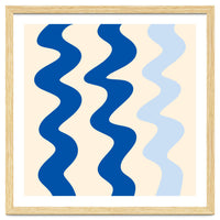 Squiggly Lines - blue and cream