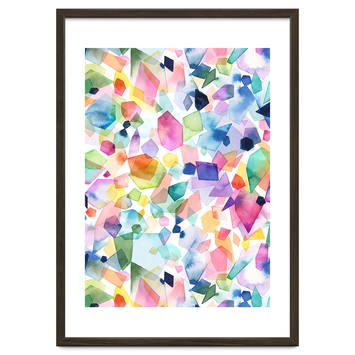 Colorful Watercolor Crystals and Gems
