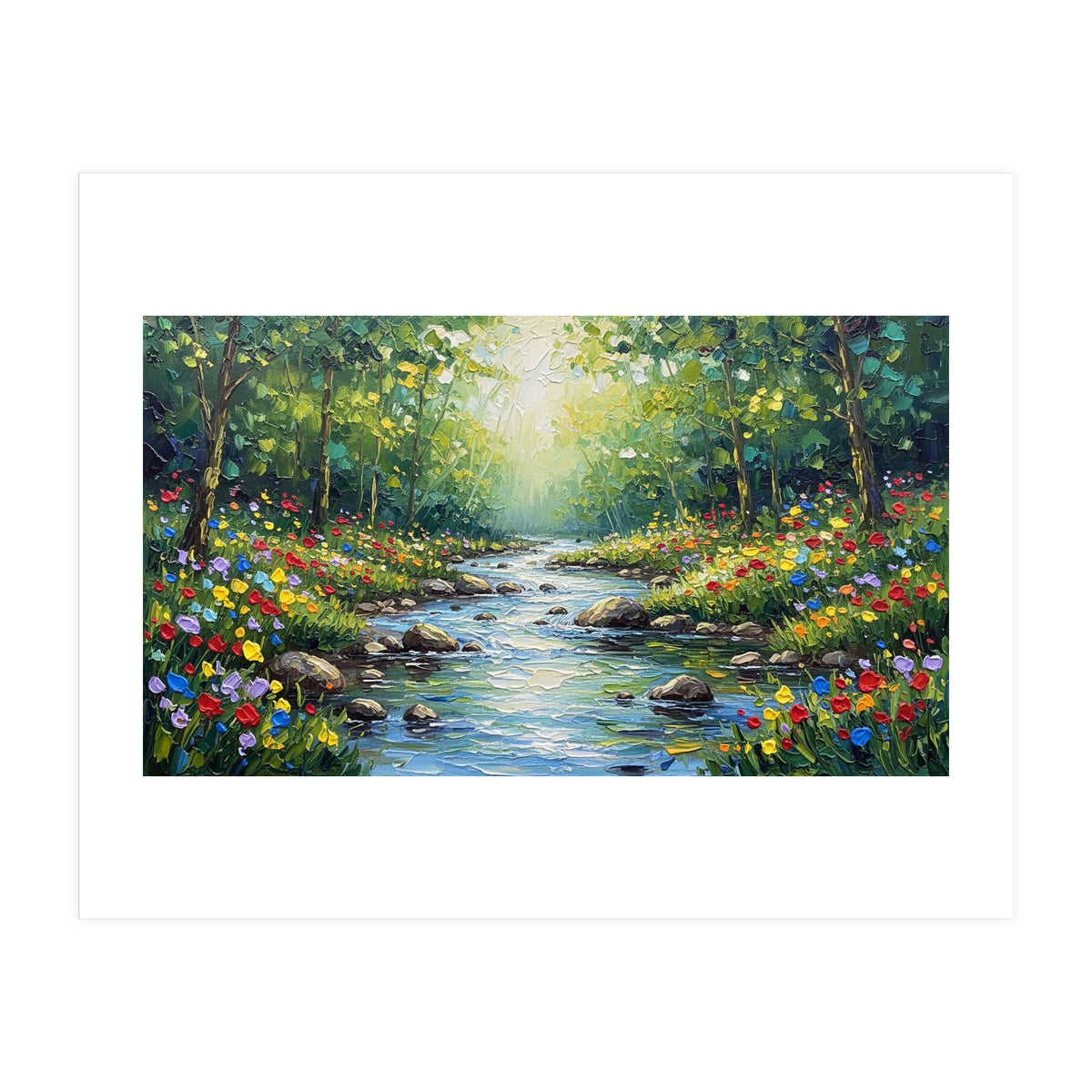 Sunlit Forest Stream (Print Only)