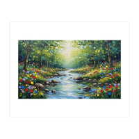 Sunlit Forest Stream (Print Only)