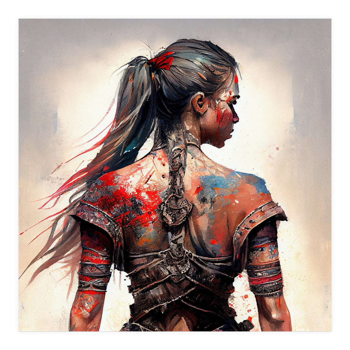 Powerful Warrior Back Woman #4 (Print Only)