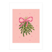 Mistletoe And Pink Bow (Print Only)