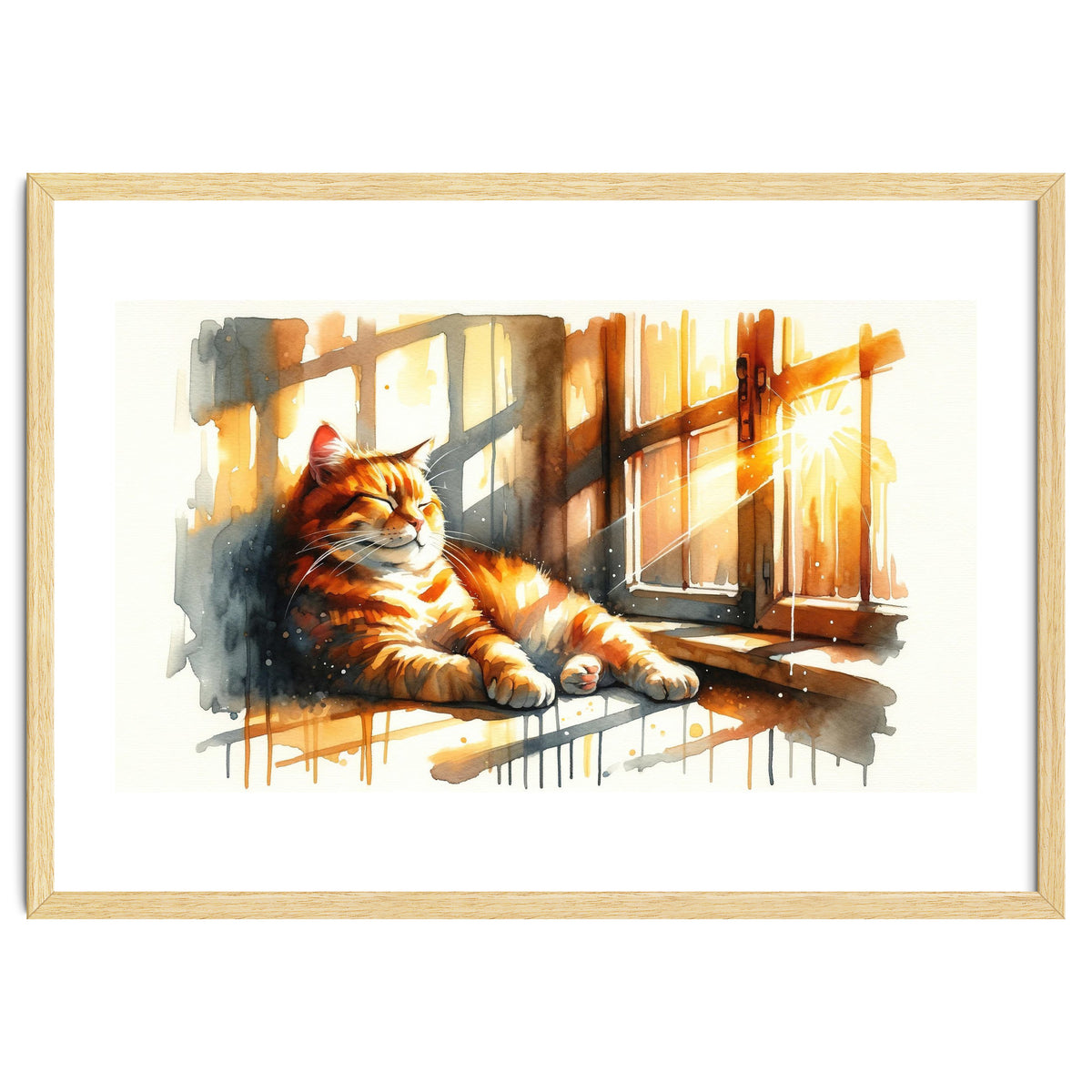 Cat Relaxing In Sunlight