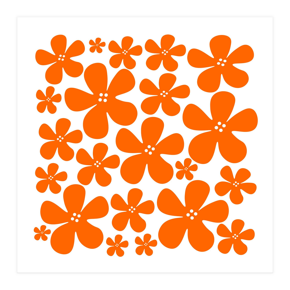 Orange Flowers Pattern (Print Only)