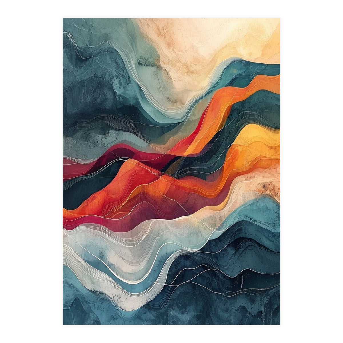 Abstract Flowing Mountain Landscape (Print Only)