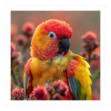 Close Up Of A Sun Conure Parrot With Bright Feathers (Print Only) thumbnail