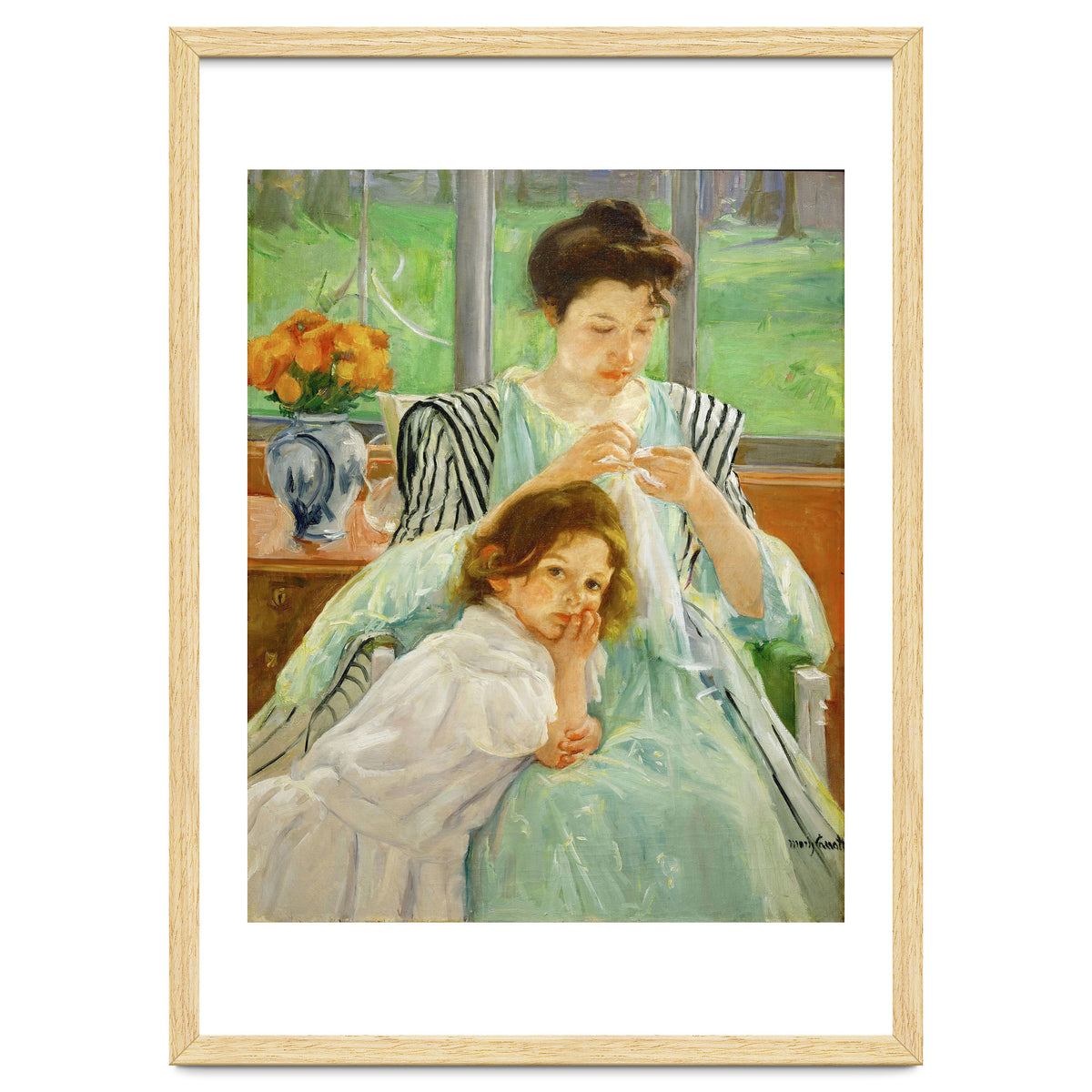 Young mother sewing, 1901 Canvas,92,4 x 73,7 cm.