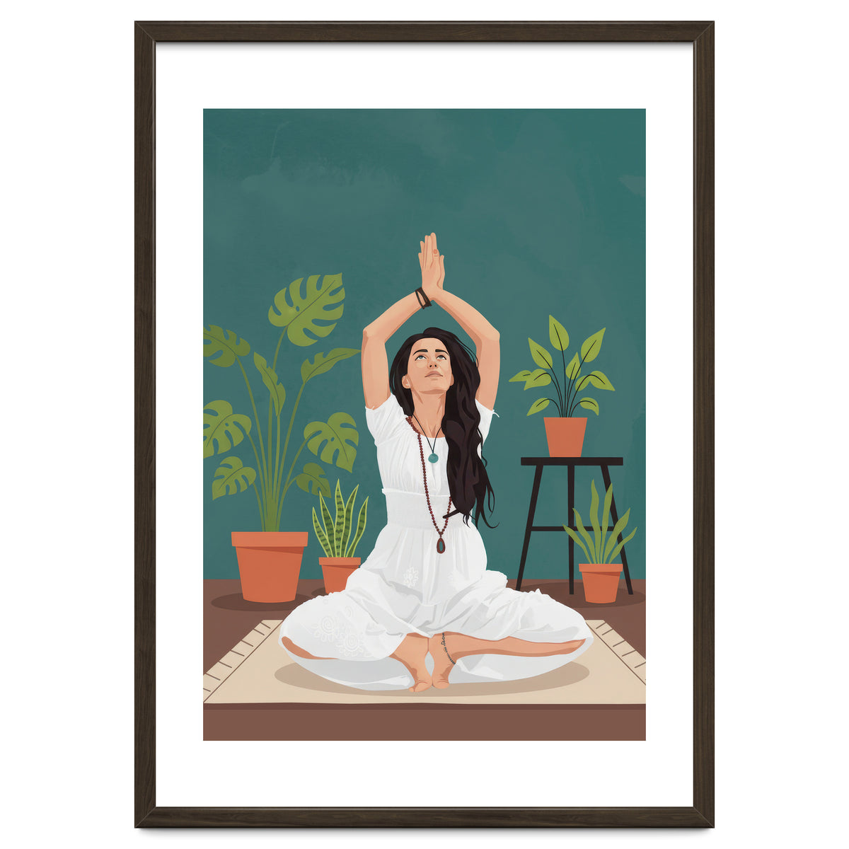 Serene Yoga Pose FitnessIllustration