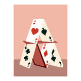A House Made Of Cards, Relationship Concept Painting, Illustration Playing Cards, Spade Heart Eclectic Bohemian Contemporary (Print Only) thumbnail