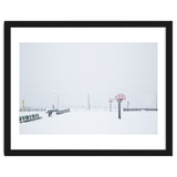 Snow-covered Basketball court and side bench thumbnail
