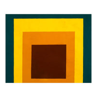 JOSEF ALBERS - HOMAGE TO THE SQUARE DARK GREEN YELLOW ORANGE BROWN  (Print Only)