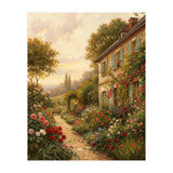 Idyllic Sunlit Cottage Garden Oil Painting (Print Only) thumbnail