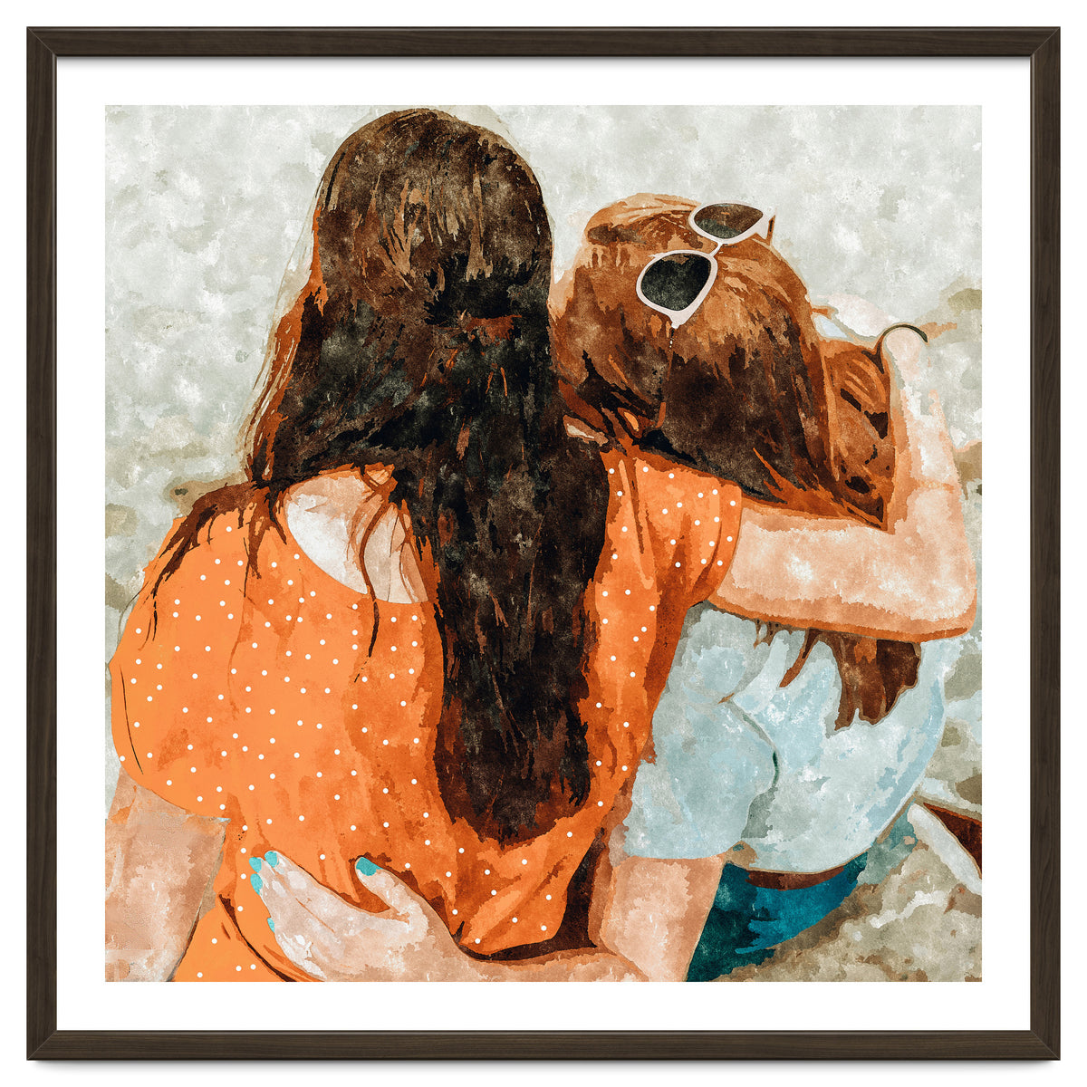 Soul Sisters | Modern Bohemian Friendship BFF Fashion | Friends Companion Summer Travel Painting