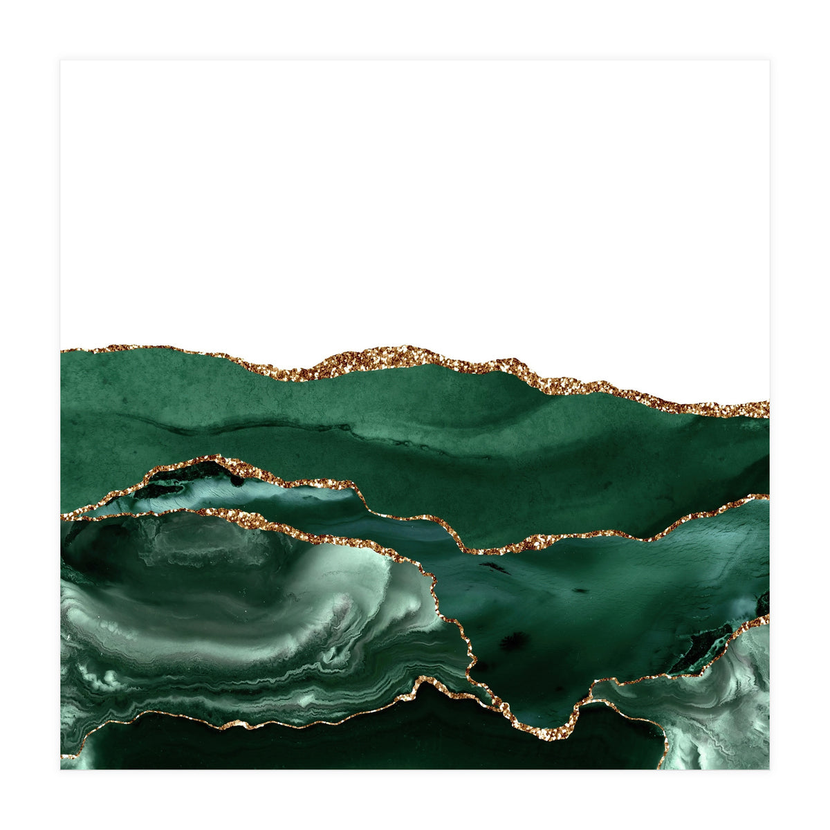 Emerald & Gold Agate Texture 05 (Print Only)