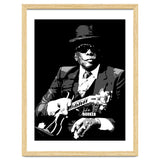 John Lee Hooker American Blues Guitarist in Grayscale thumbnail
