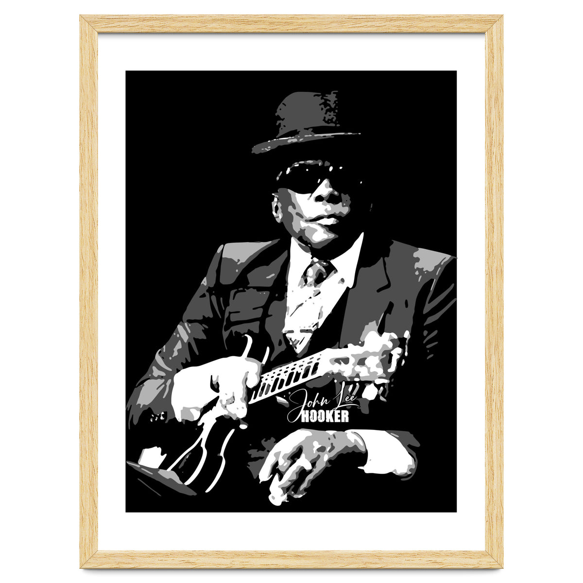 John Lee Hooker American Blues Guitarist in Grayscale