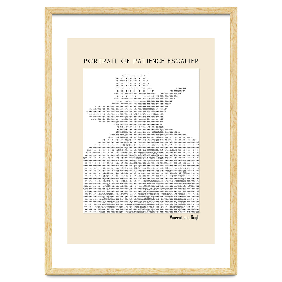 Portrait of Patience Escalier (1888) - Vincent van Gogh(ascii art)
