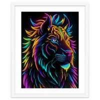 Lion Colored Neon Art