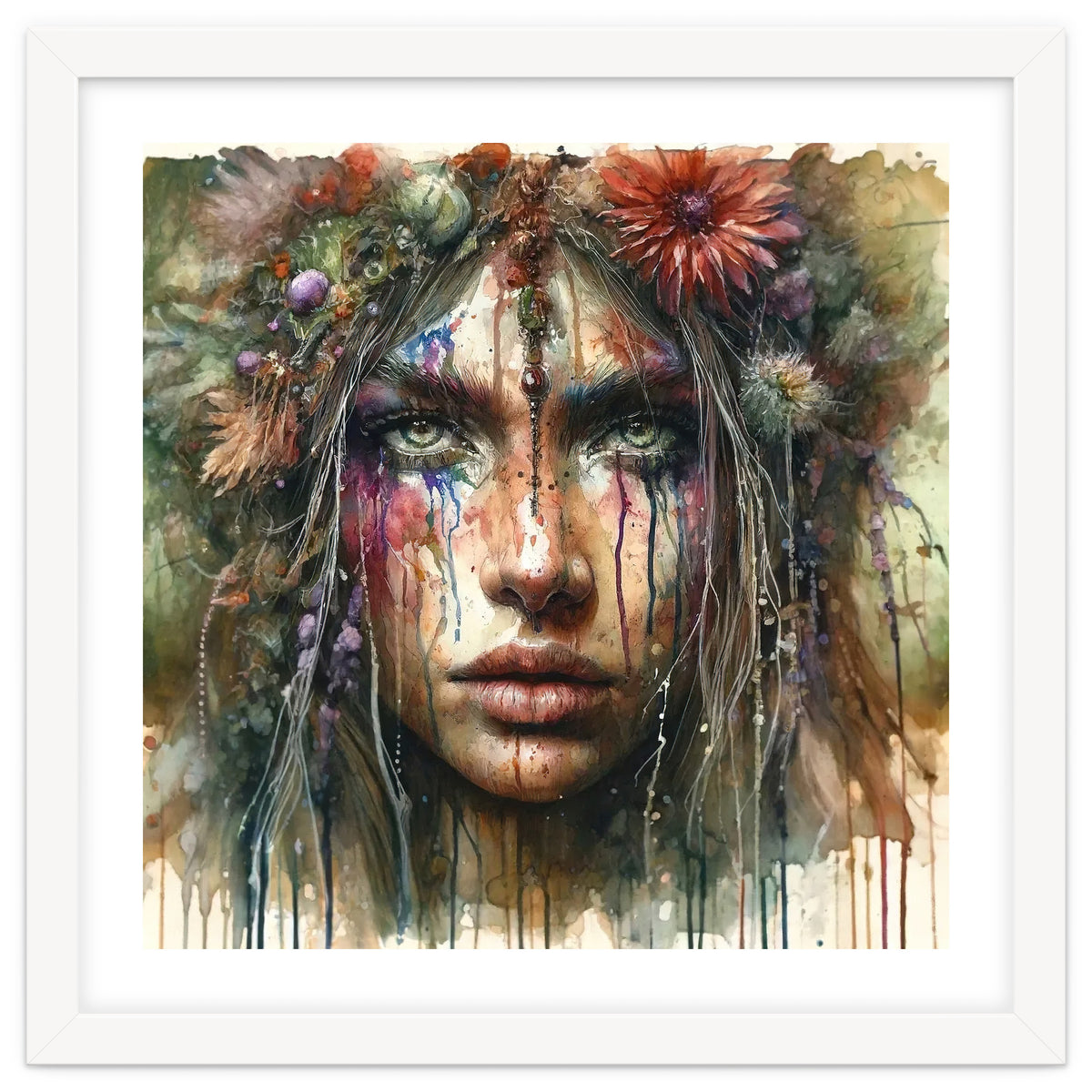 Wild Bloom Druid Woman Portrait