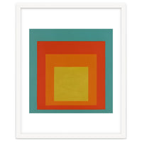 JOSEF ALBERS - HOMAGE TO THE SQUARE GREEN RED YELLOW ORANGE
