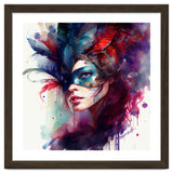Turquoise Feathered Carnival Mask Portrait thumbnail