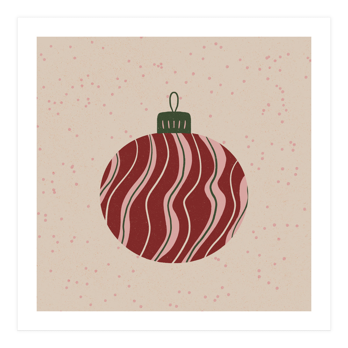 Christmas Globe with swirls (Print Only)